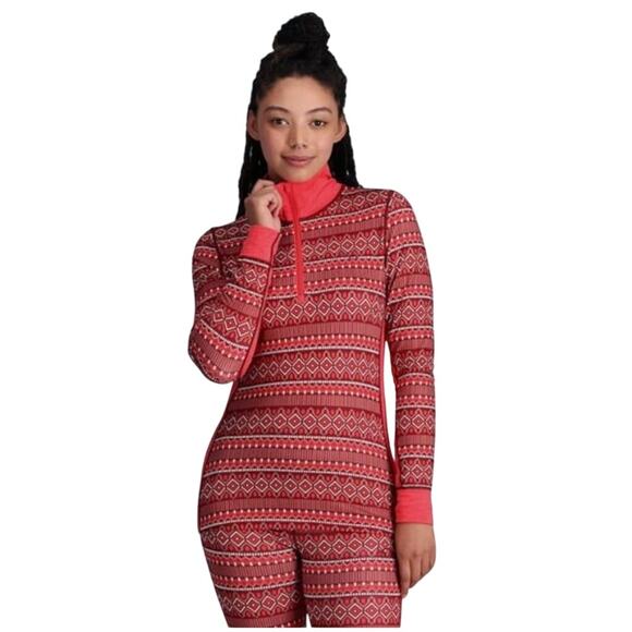 Kari Traa 1/2 Zip Mock Neck Tribal Aztec Print Pullover Top‎ (Mid Layer) Size L - Picture 1 of 9